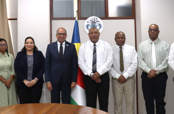 Courtesy call from the newly accredited Ambassador of the Arab Republic of Egypt to Seychelles H.E. Mr. Hatem Yousri Hosni.